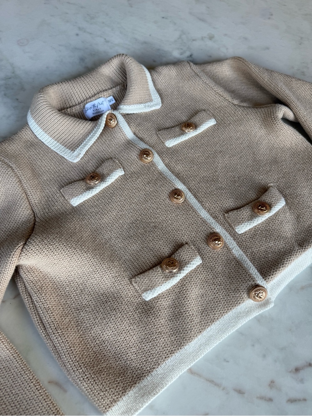 Mint GirlsThe Natalie Khaki Button Down Cardigan - Picture 3 of 5